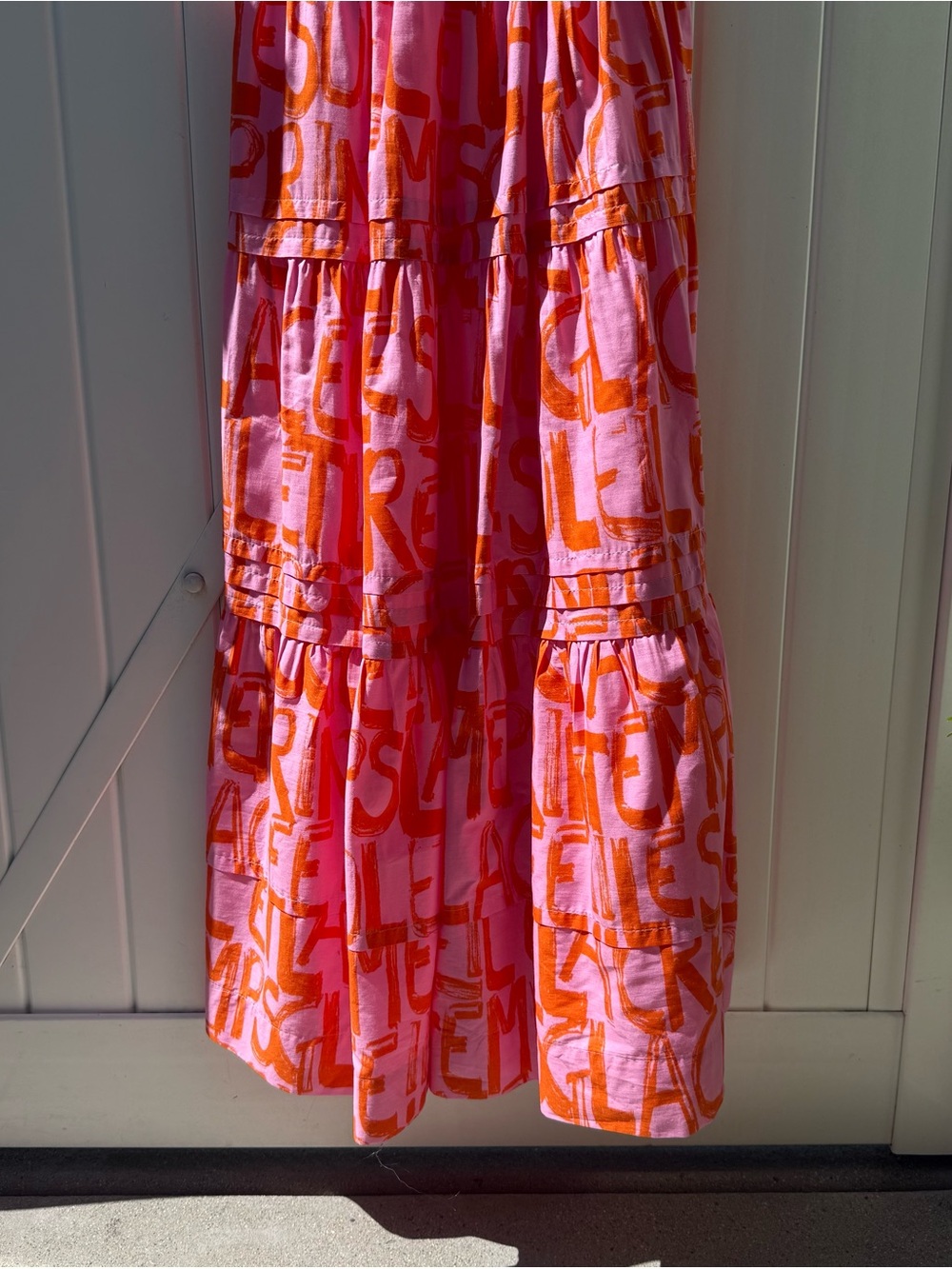 Anthropologie The Somerset Maxi Dress Pink French Writing - Picture 7 of 8